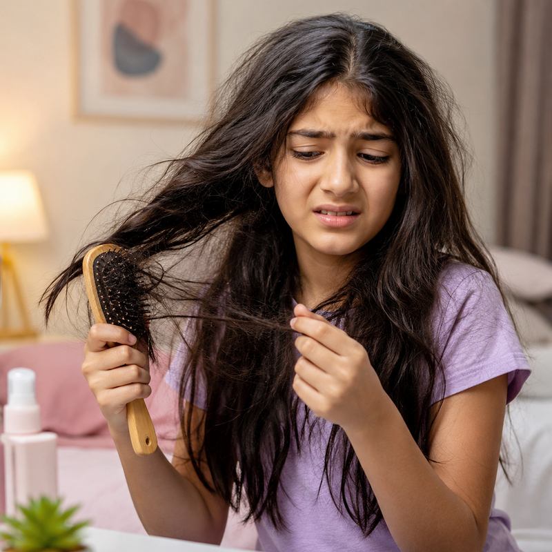 Why Your Child's Hair Tangles, Frizzes, and Thins Faster Than Yours (And What Actually Fixes It)