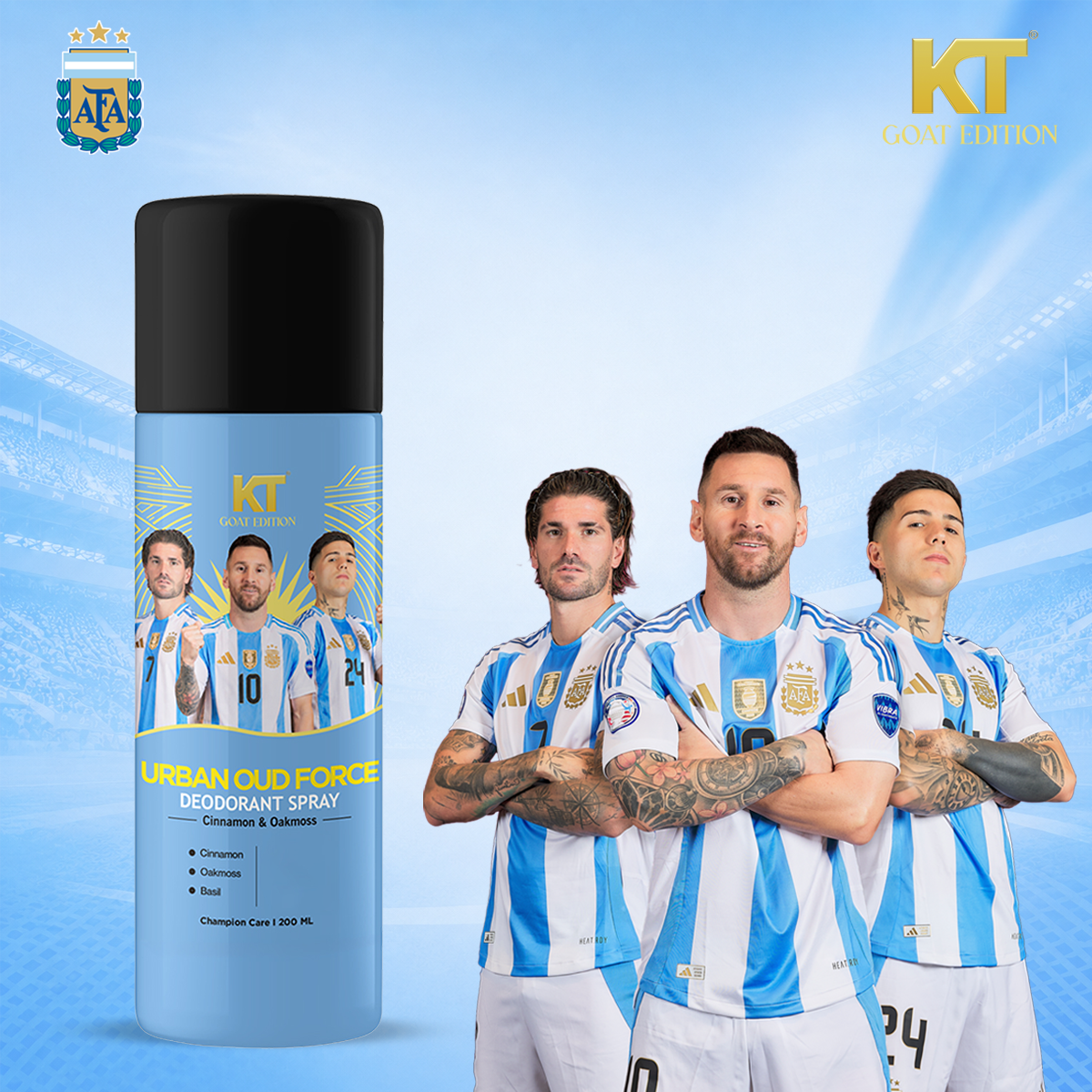 KT GOAT Edition Urban Oud Force Deodorant Spray for Men | 48HR Freshness | 200ml