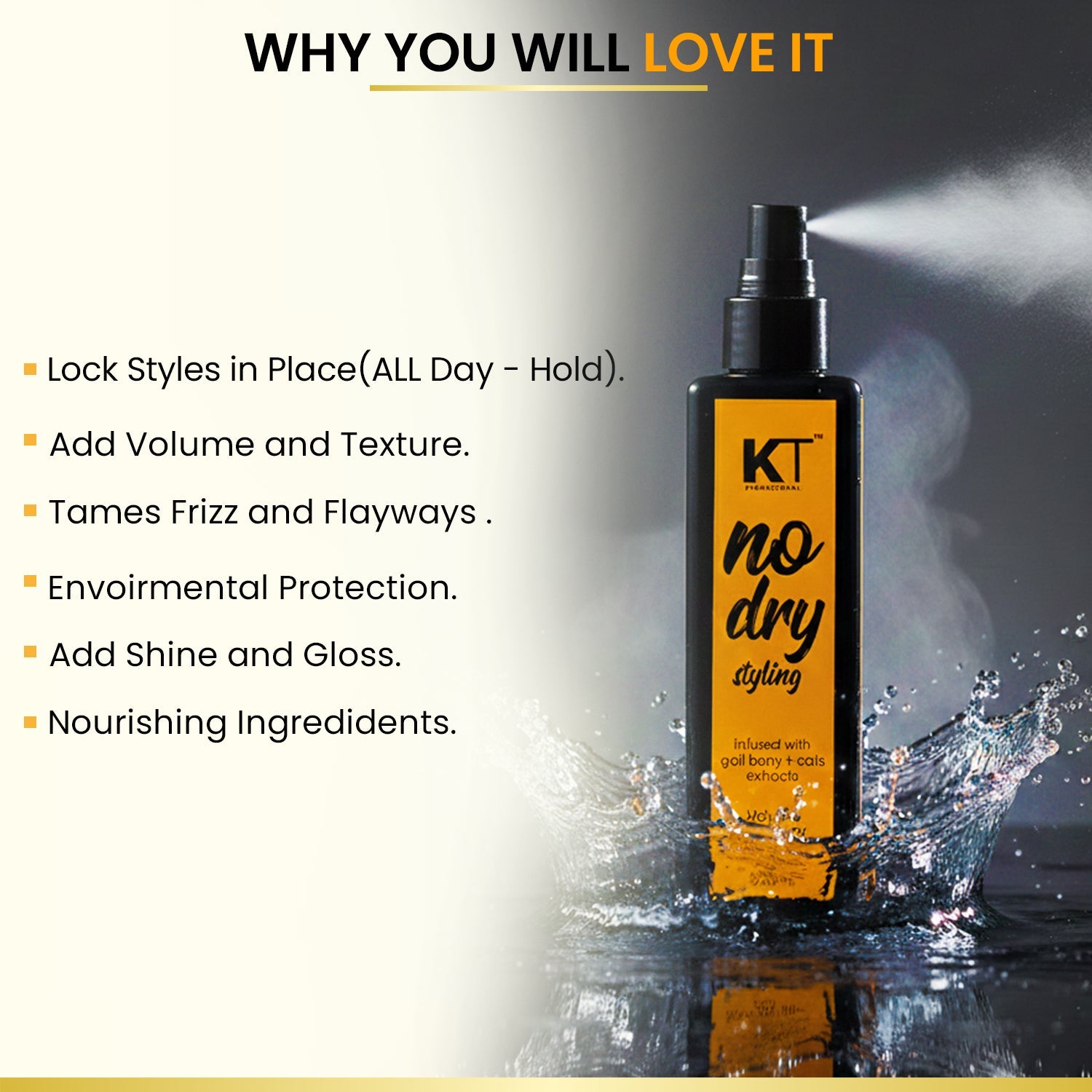 No Dry Styling Moisture Mist Hair Spray & Heat Protector