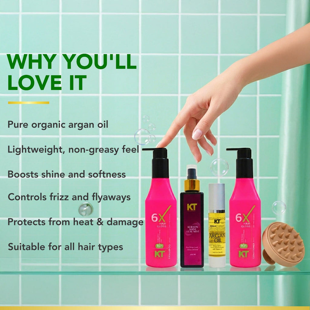 Shine Hair Care Gift Kit | Shampoo, Conditioner, Serum & Keratin Mist