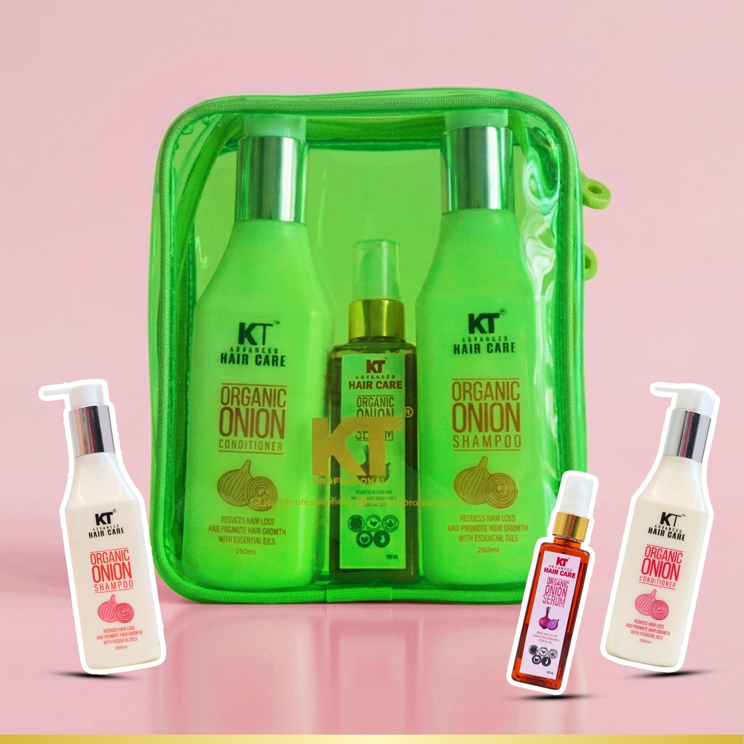 Onion Shampoo, Conditioner & Serum Set | 3-Step Hair Fall Routine