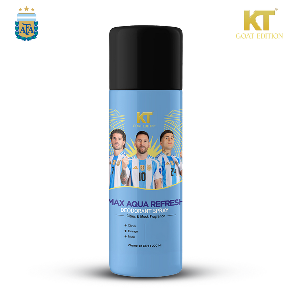 KT GOAT Edition Max Aqua Refresh Deodorant Spray | Citrus & Musk Fragrance | 48Hr Odor Defense | Long Lasting Freshness | 200ml
