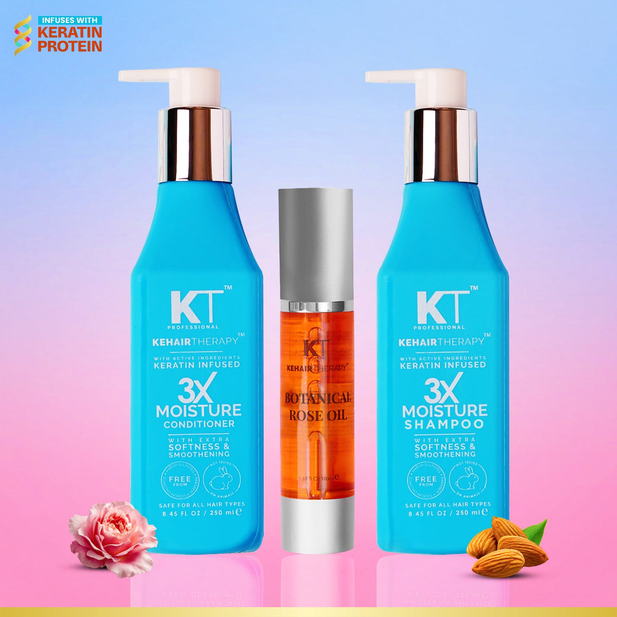 3X Moisture Shampoo & Conditioner + Botanical Rose Oil