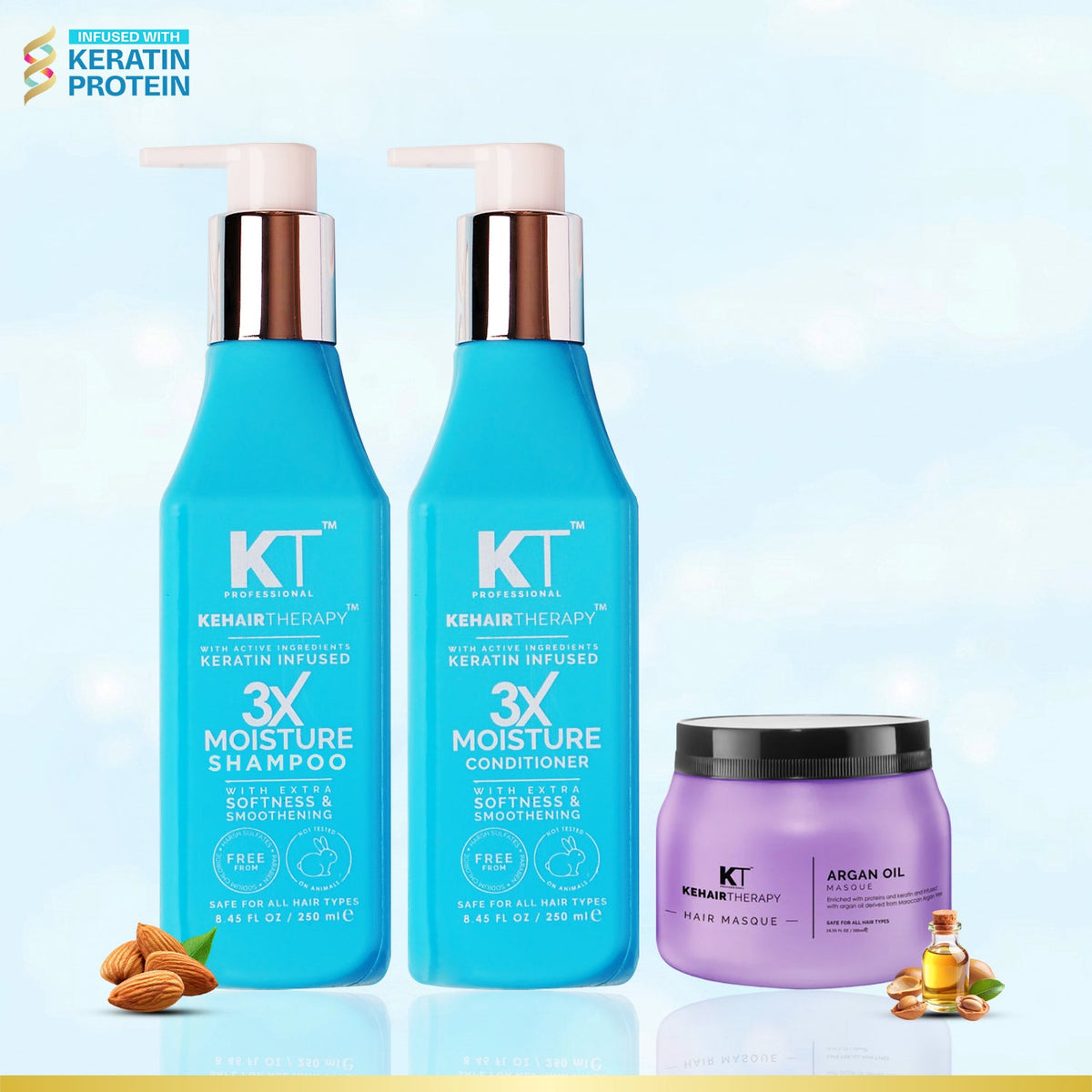 3X Moisture Shampoo & Conditioner + Argan Oil Hair Masque