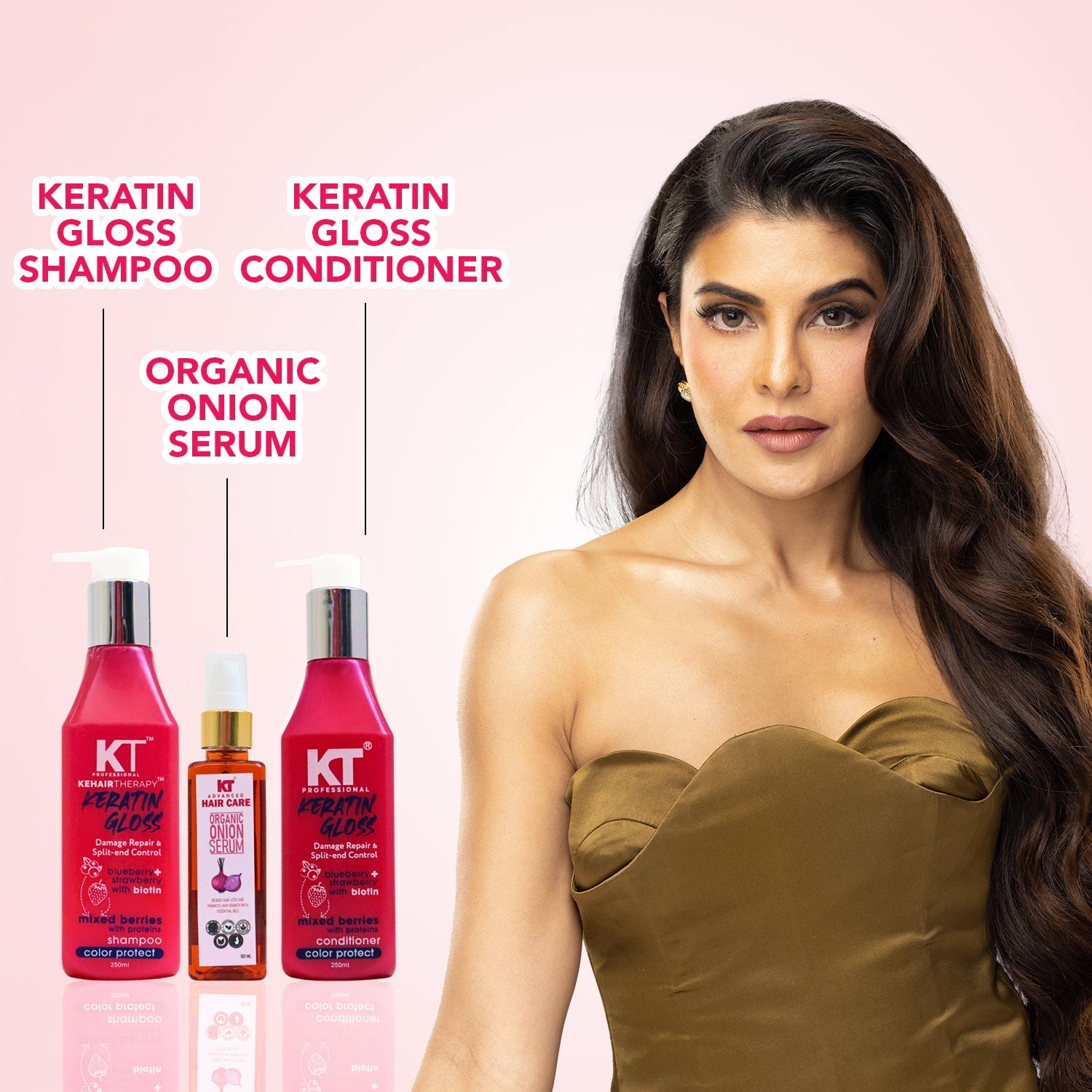 Keratin Shampoo, Conditioner & Onion Serum Set | 3-Step Hair Repair