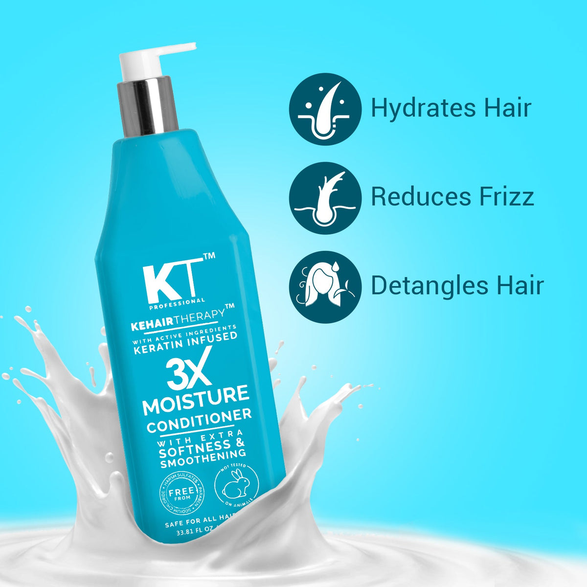 3X Moisture Conditioner | Deep Hydration | Keratin-Infused | 1000ml
