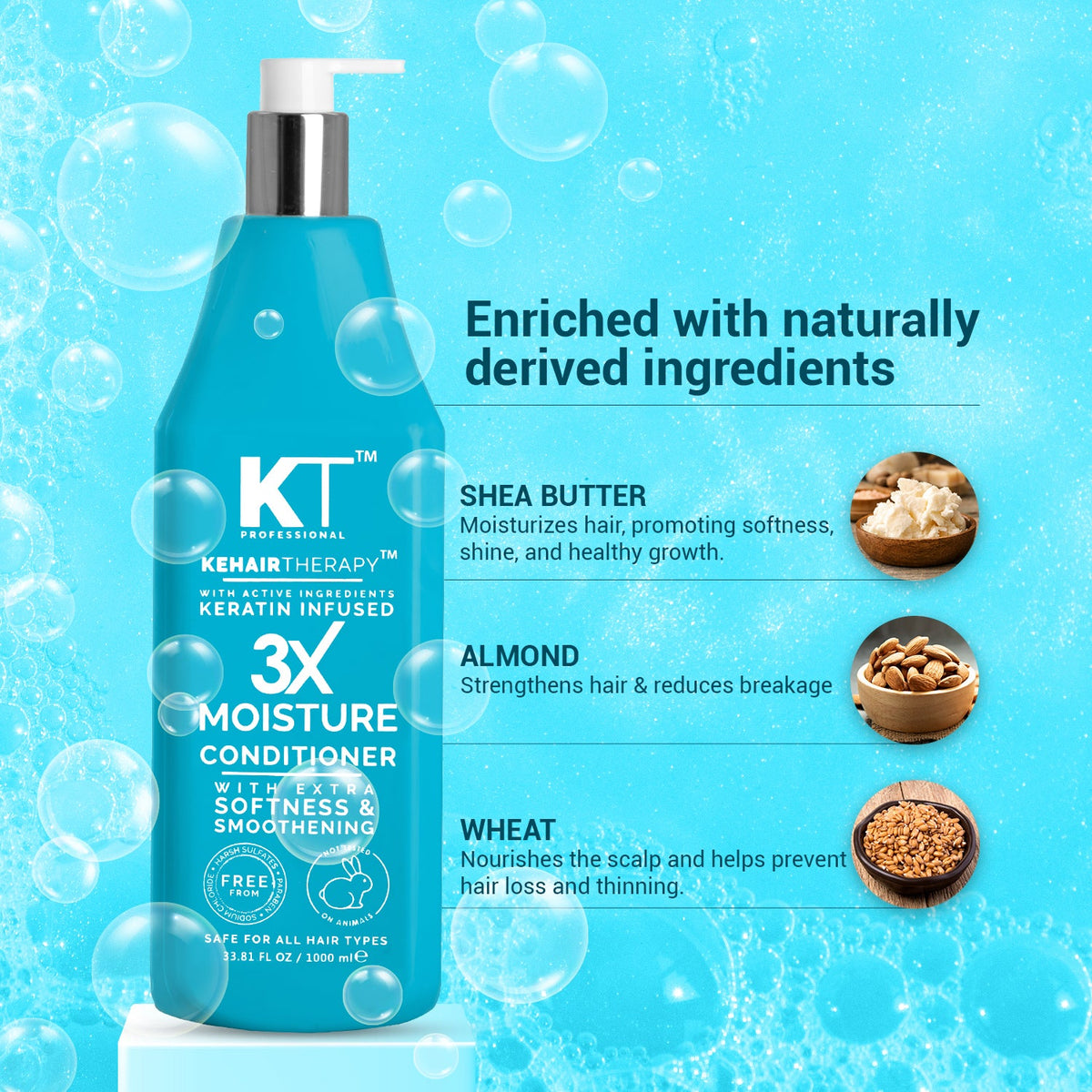 3X Moisture Conditioner | Deep Hydration | Keratin-Infused | 1000ml