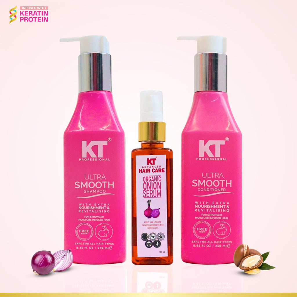 Ultra Smooth Shampoo & Conditioner 250ml + Organic Onion Serum