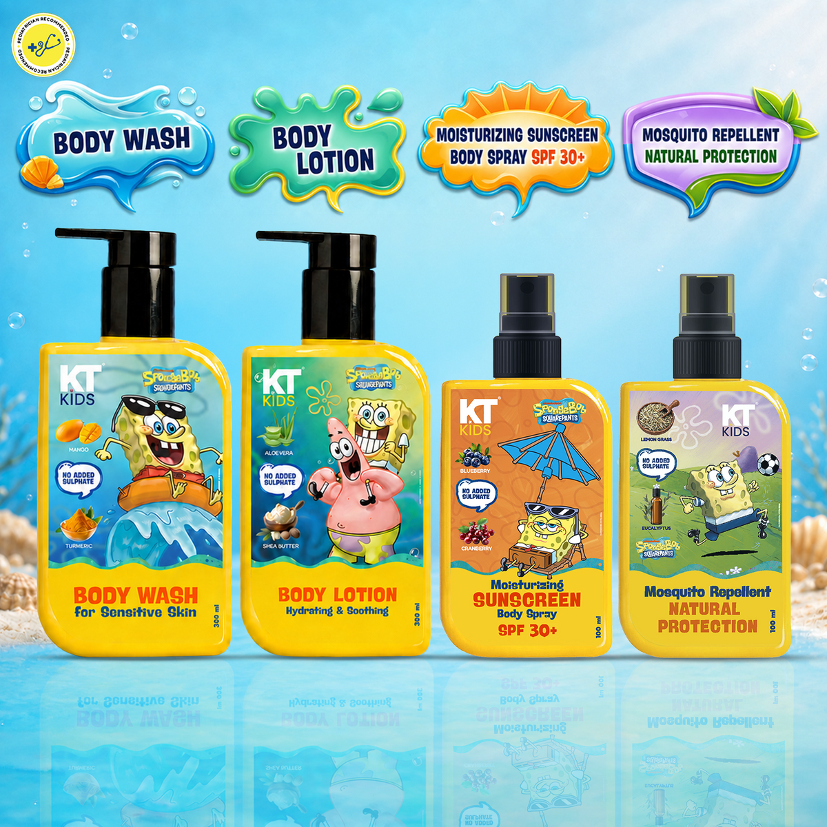 KT Kids SpongeBob Complete Body Care Gift Set for Kids