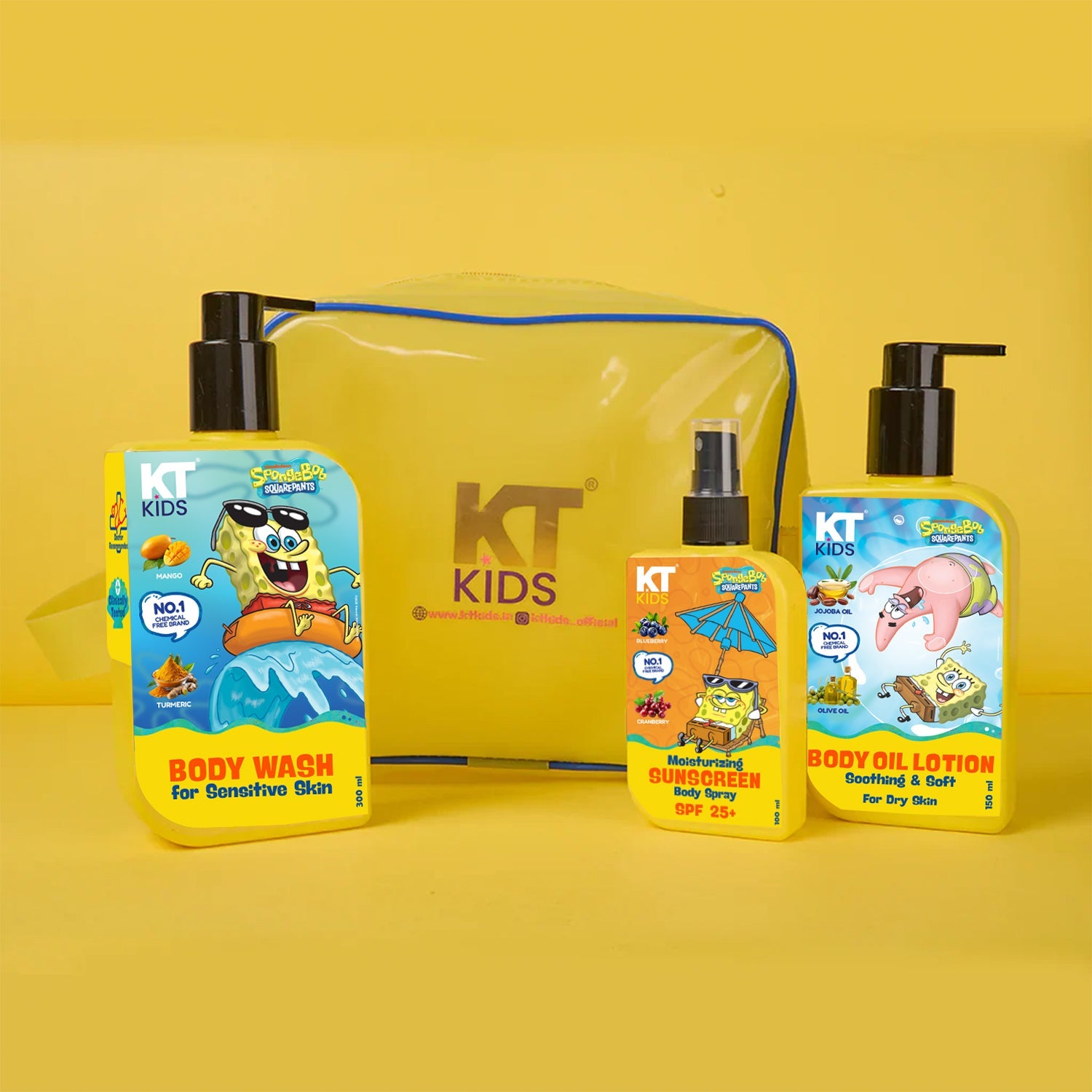 Personal Care Body Kit For Boys & Girls 3+ Years | Body Oil Lotion + Soft Body Wash + Sunscreen SPF Body