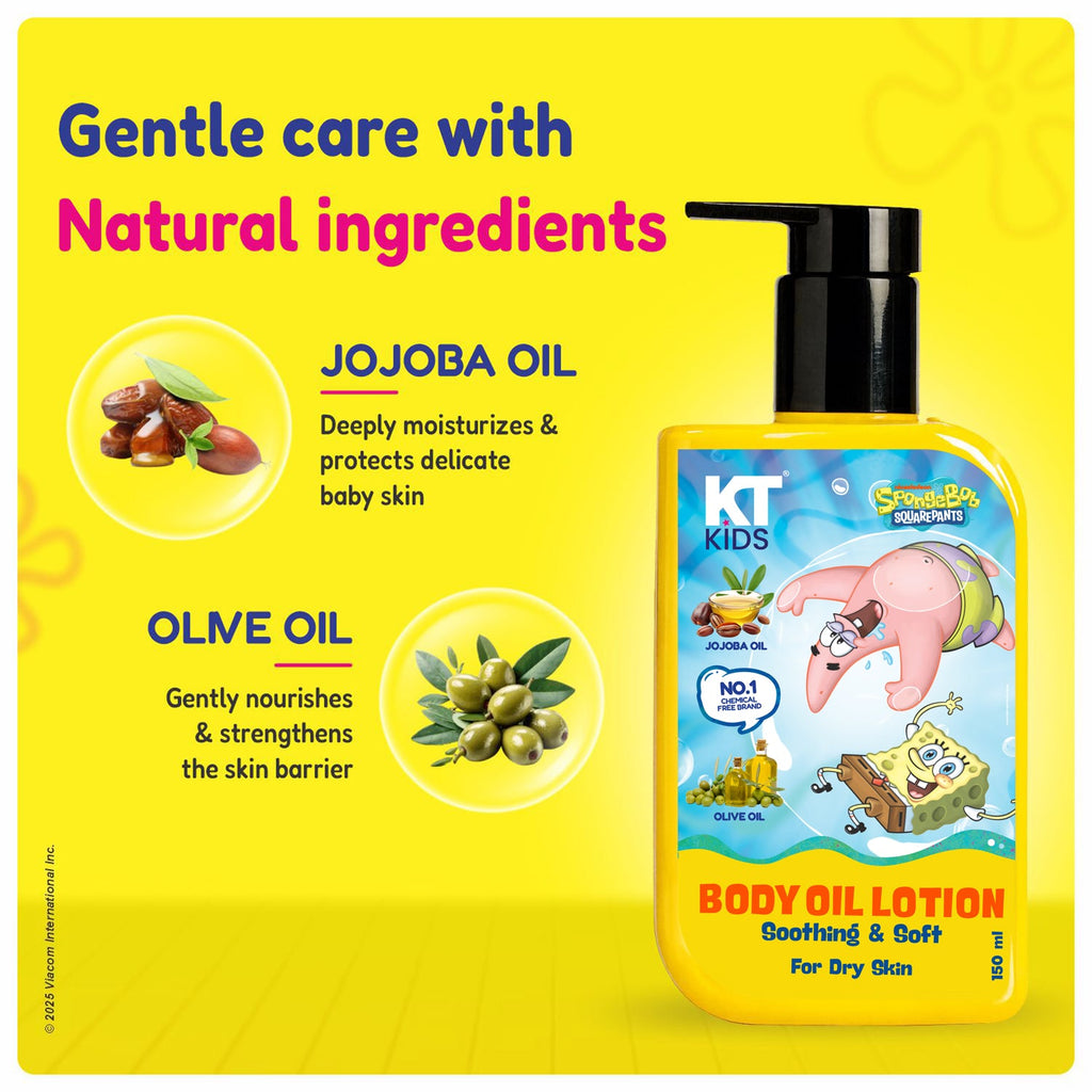 Personal Care Body Kit For Boys & Girls 3+ Years | Body Oil Lotion + Soft Body Wash + Sunscreen SPF Body