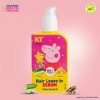 KT Kids Peppa Pig Hair Leave-In Serum 100ml - Frizz Control Kids Hair Serum with Keratin Protein and Cucumber Extract, Chemical Free Formula for Children