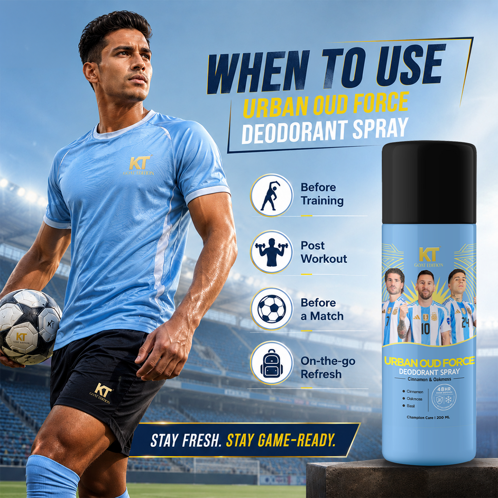 KT GOAT Edition Urban Oud Force Deodorant Spray for Men | 48HR Freshness | 200ml