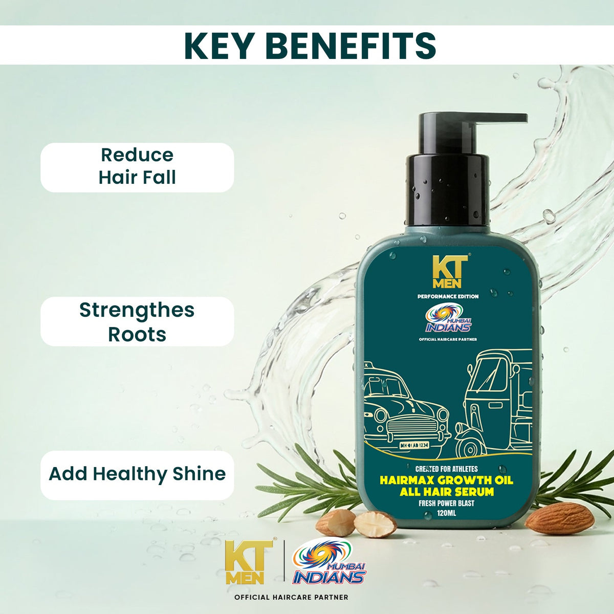2in1 Hair Max Growth Oil - All Hair Serum (Hair + Beard)- 120 ml (Mumbai Indians)