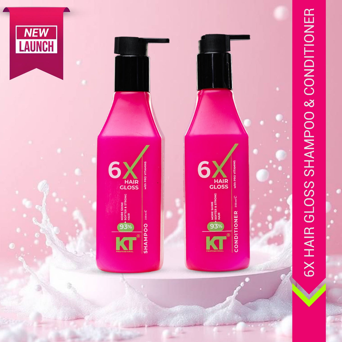 6X Hair Gloss Shampoo & Conditioner | 93% More Shine | 250ml x 2