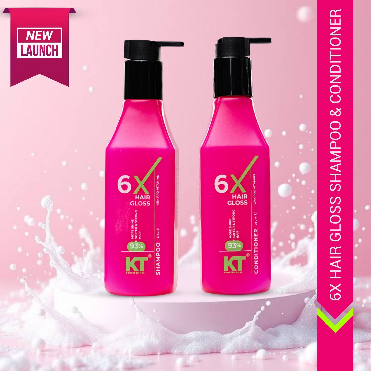 6X Hair Gloss Shampoo & Conditioner | 93% More Shine | 250ml x 2