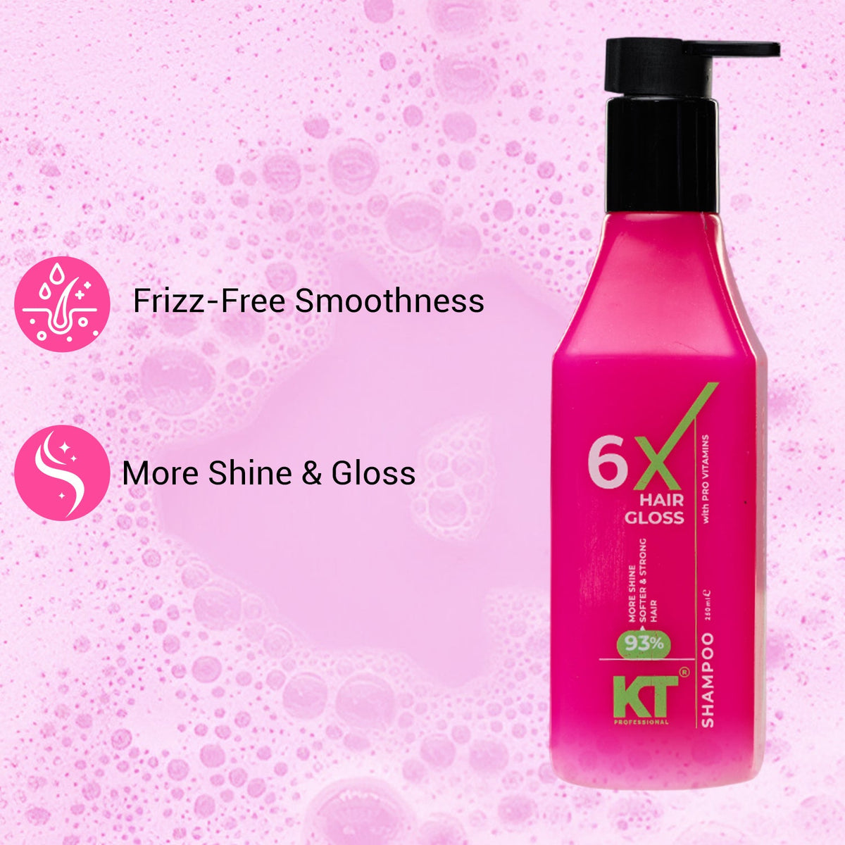 6X Hair Gloss Shampoo & Conditioner | 93% More Shine | 250ml x 2