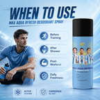 KT GOAT Edition Max Aqua Refresh Deodorant Spray | Citrus & Musk Fragrance | 48Hr Odor Defense | Long Lasting Freshness | 200ml