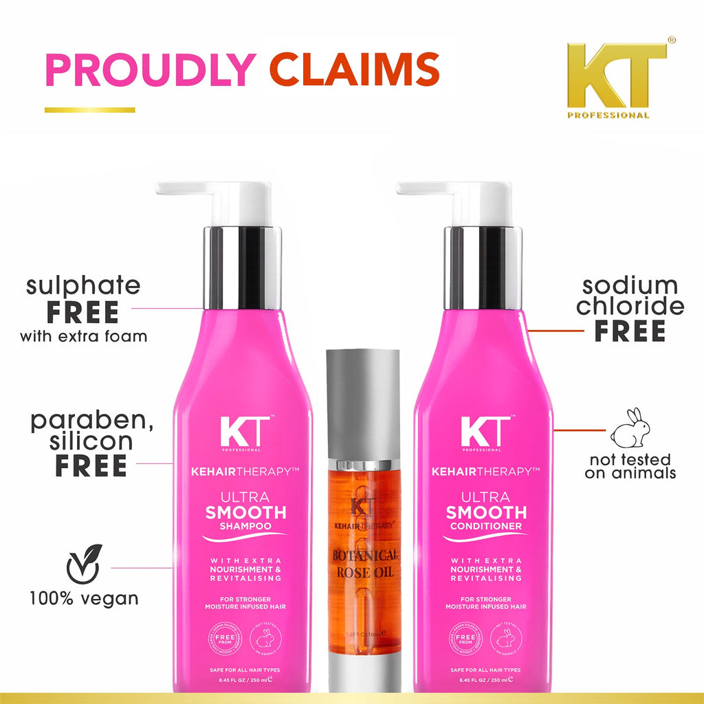 Ultra Smooth Shampoo & Conditioner + Botanical Rose Oil Serum