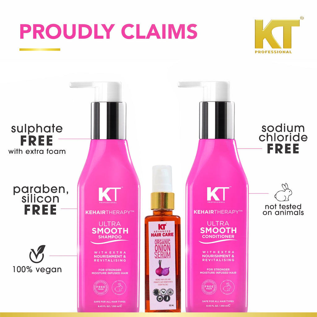 Ultra Smooth Shampoo & Conditioner 250ml + Organic Onion Serum