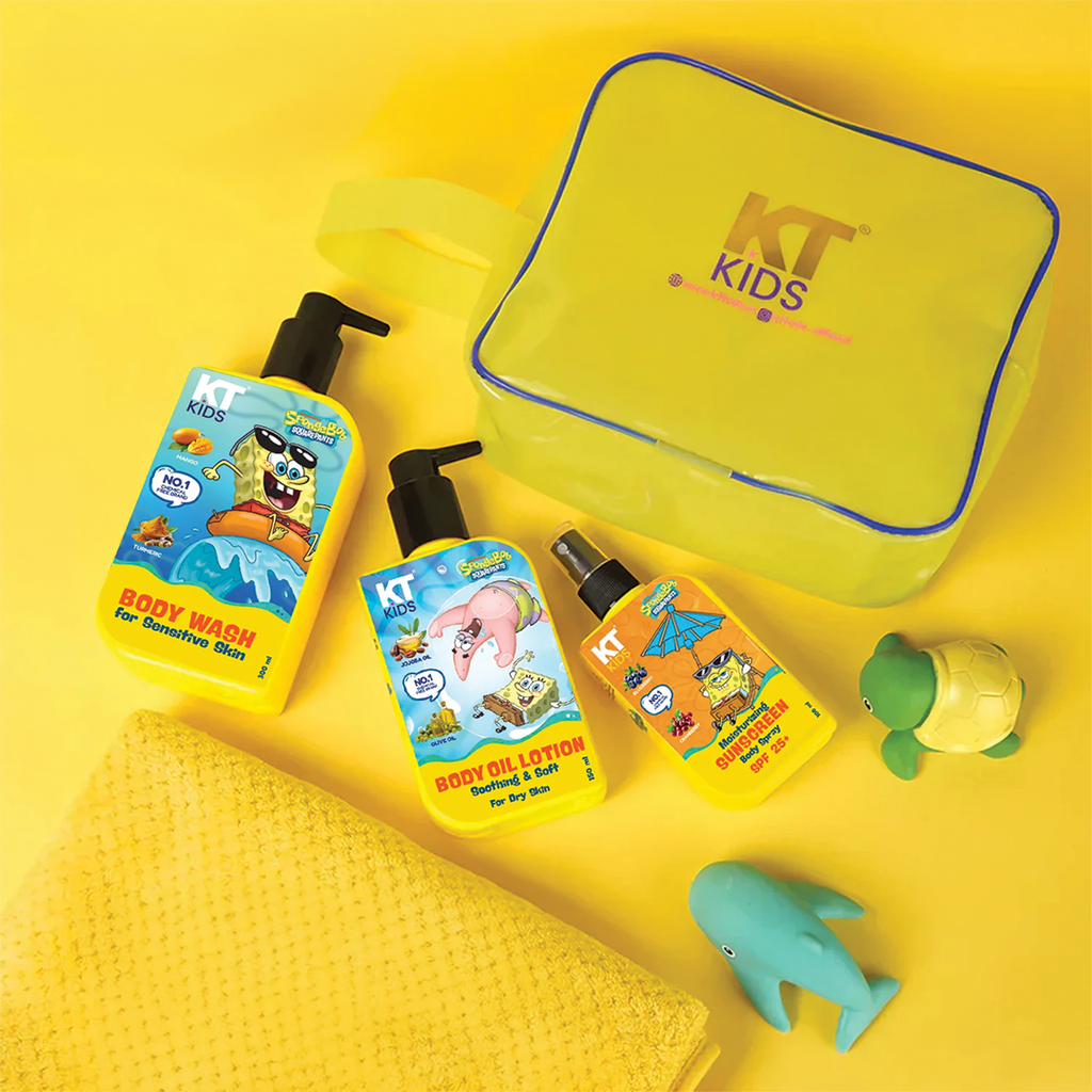 Personal Care Body Kit For Boys & Girls 3+ Years | Body Oil Lotion + Soft Body Wash + Sunscreen SPF Body