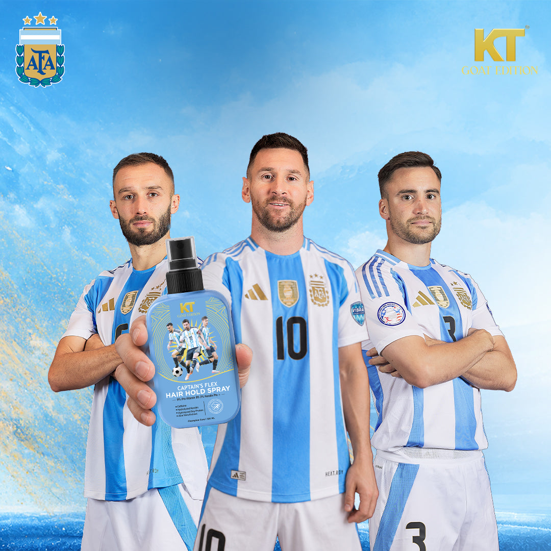 KT GOAT Edition Captain’s Flex Hair Hold Spray – Strong Flexible Hold Without Flakes (120 ML)