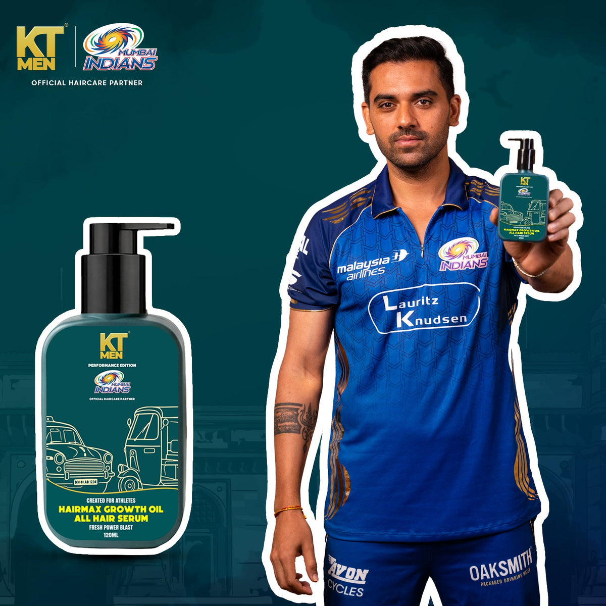 2in1 Hair Max Growth Oil - All Hair Serum (Hair + Beard)- 120 ml (Mumbai Indians)