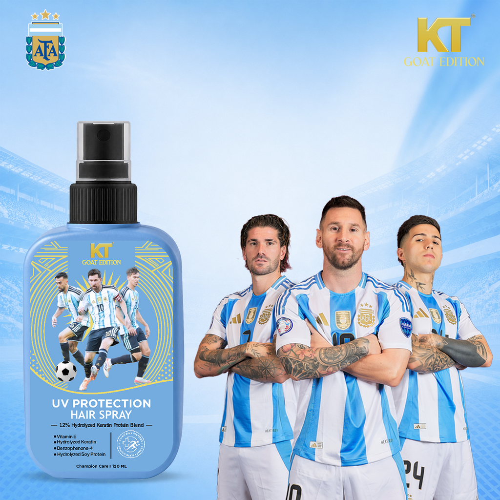 KT GOAT Edition UV Protection Hairspray For Frizzy Hair – Protects Hair From Heat, UV & Styling Damage (120 ML)