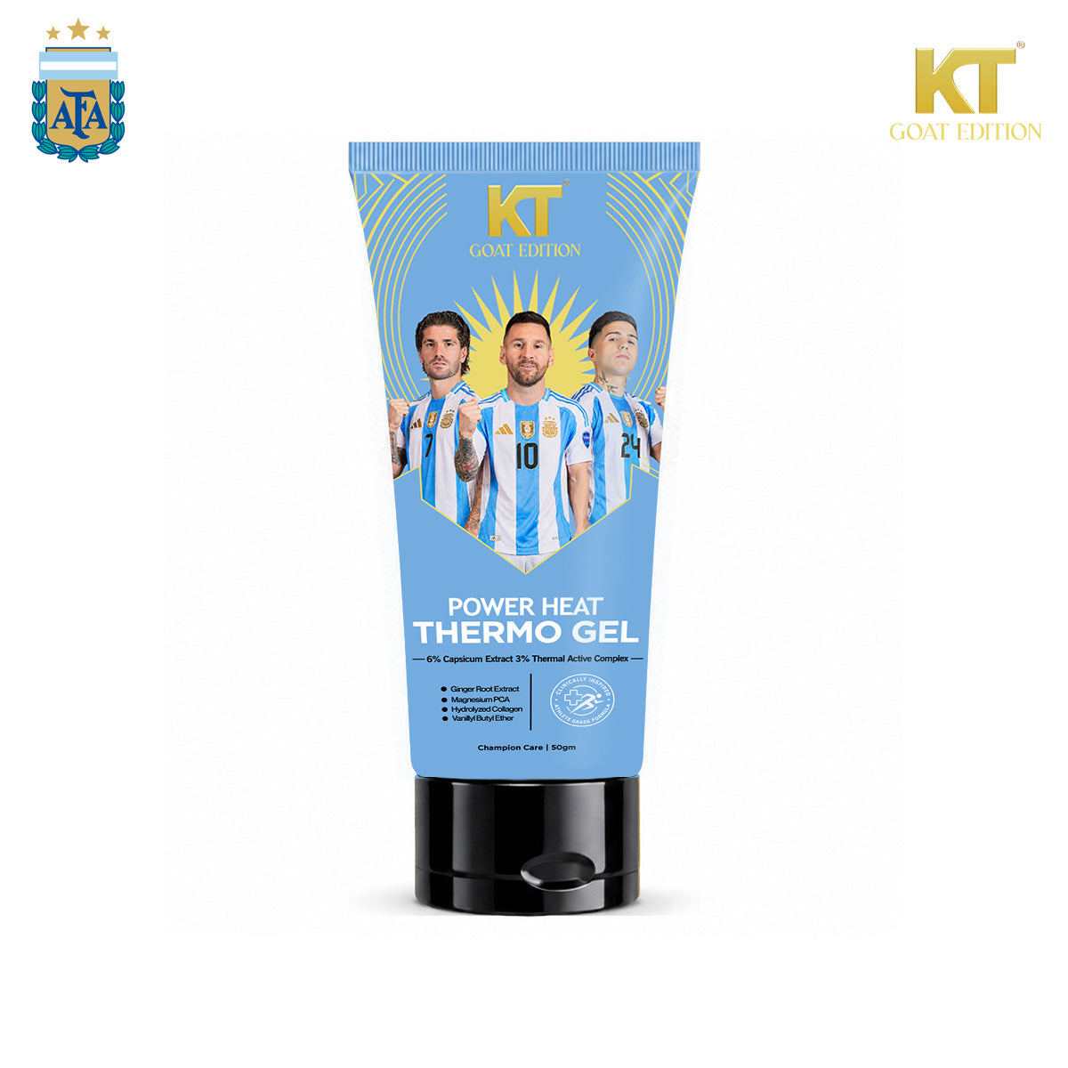 KT GOAT Edition Power Heat Thermo Gel – Warm-Up Recovery For Stiff Muscles (200 GM)