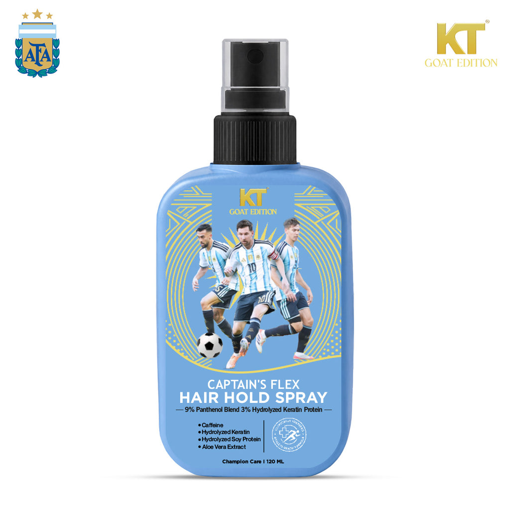 KT GOAT Edition Captain’s Flex Hair Hold Spray – Strong Flexible Hold Without Flakes (120 ML)