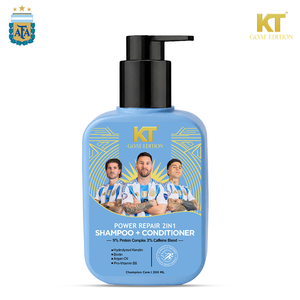 KT GOAT Edition Power Repair 2-in-1 Shampoo + Conditioner – Repairs Damaged Hair & Reduces Hair Fall (200 ML)