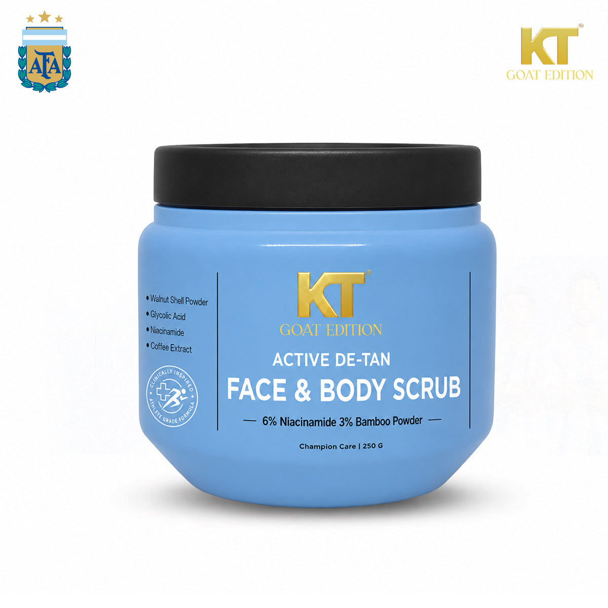 KT GOAT Edition Active De-Tan Face & Body Scrub – Removes Tan & Deep Cleans Dead Skin (250 GM)
