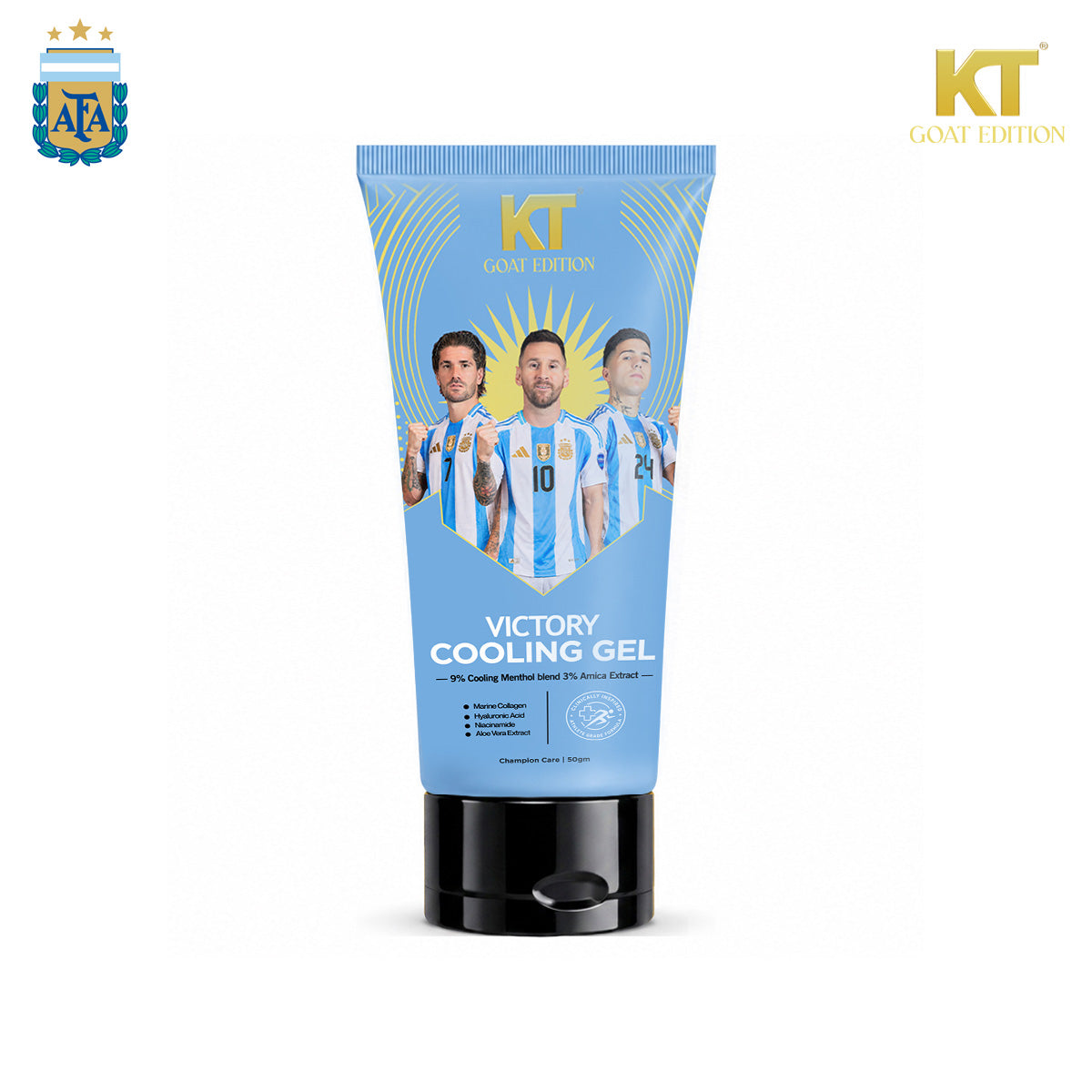 KT GOAT Edition Victory Cooling Gel – Cools, Refreshes & Revives Active Skin (200 GM)