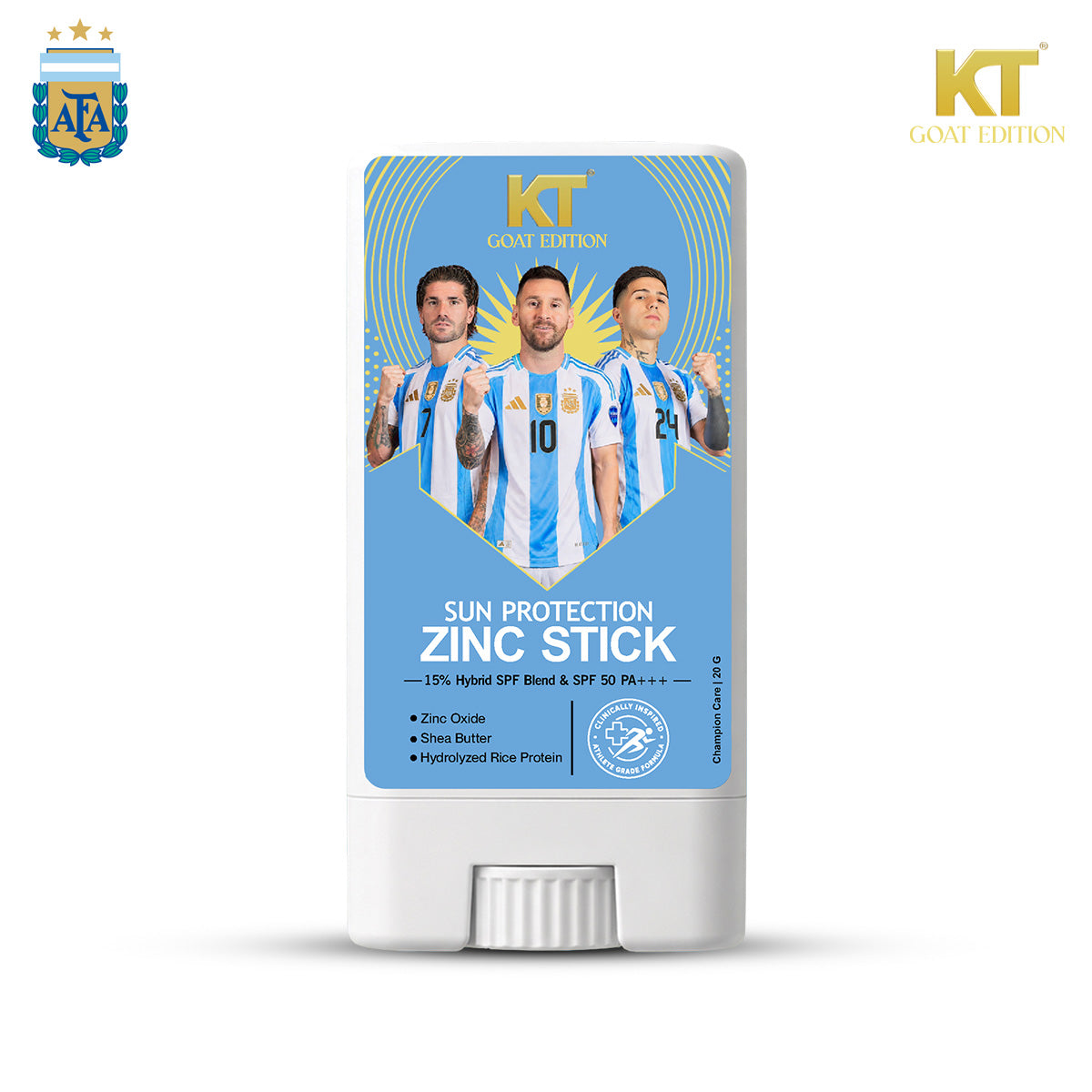 KT GOAT Edition Active Defense Zincstick – Protects Skin From Sun, Sweat & Sports Damage (25 GM)
