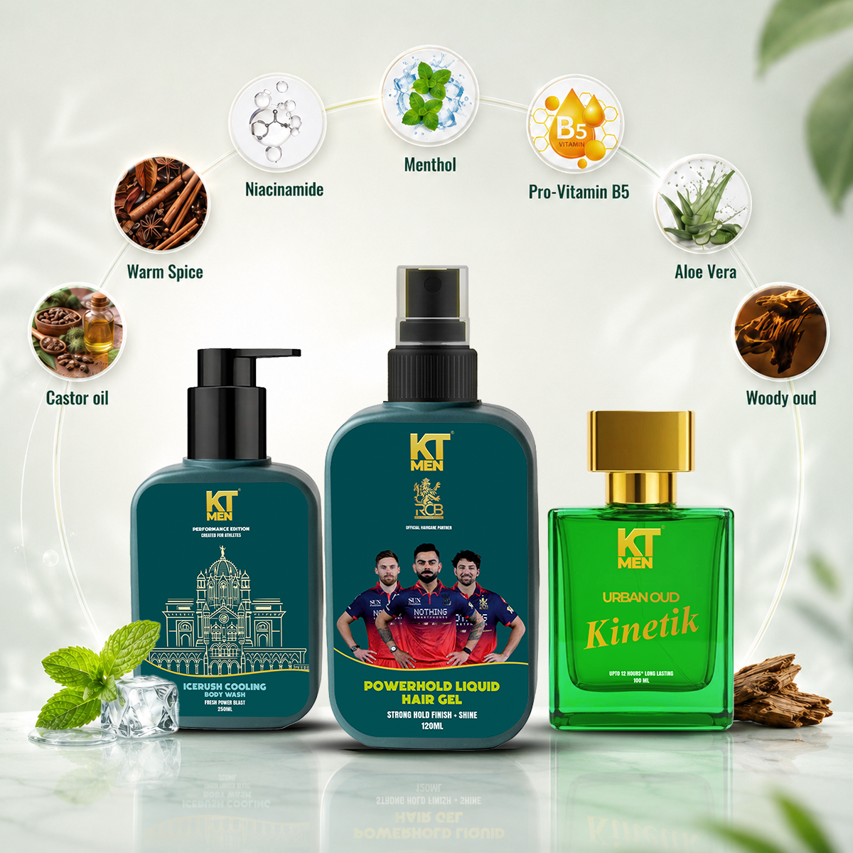 KT Men Champions Collection Gift Box | The Ultimate Grooming Trio for Champions