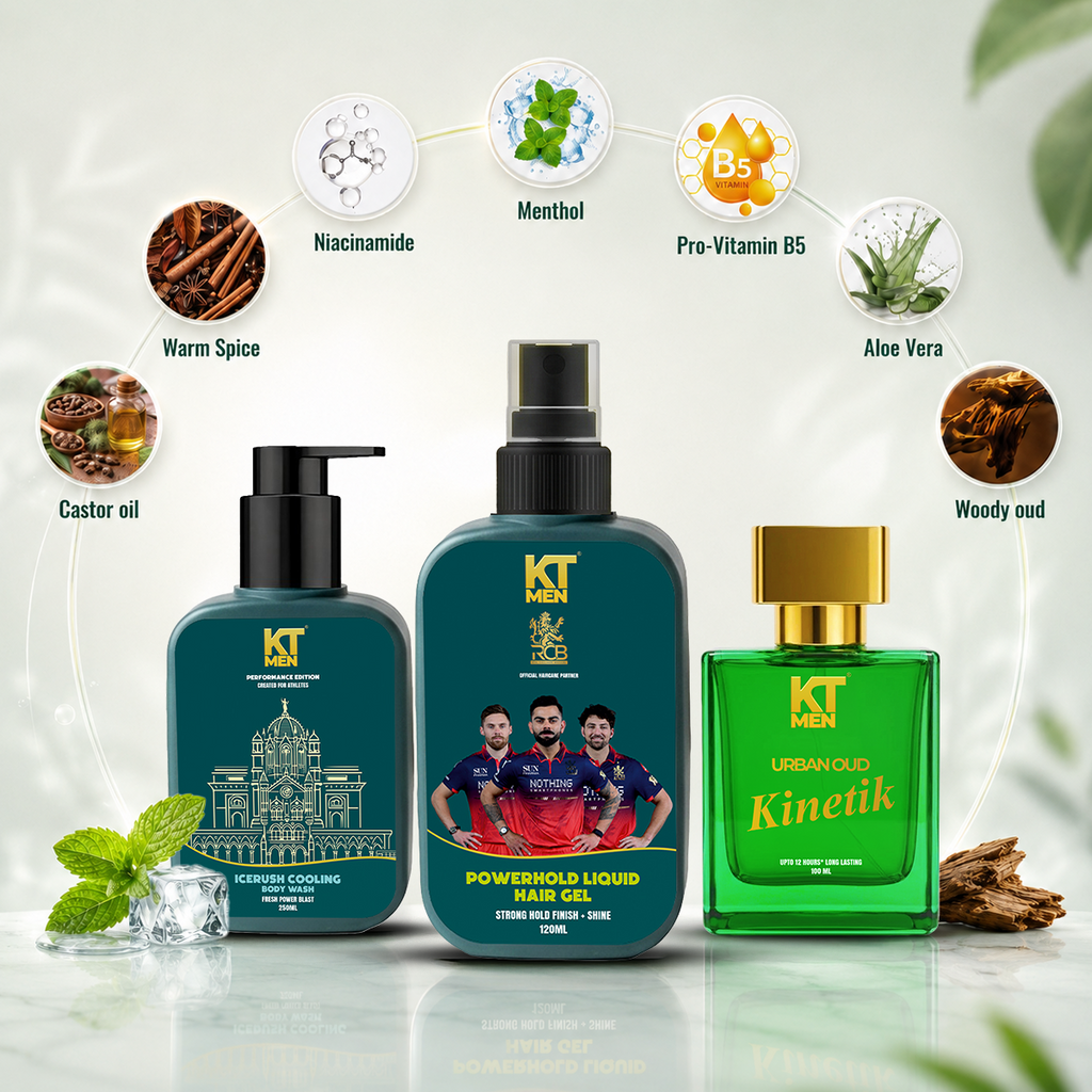 KT Men Champions Collection Gift Box | The Ultimate Grooming Trio for Champions