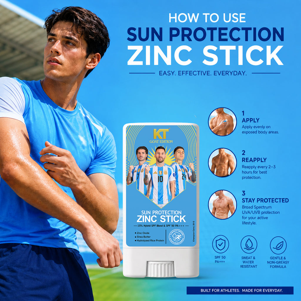 KT GOAT Edition Active Defense Zincstick – Protects Skin From Sun, Sweat & Sports Damage (25 GM)