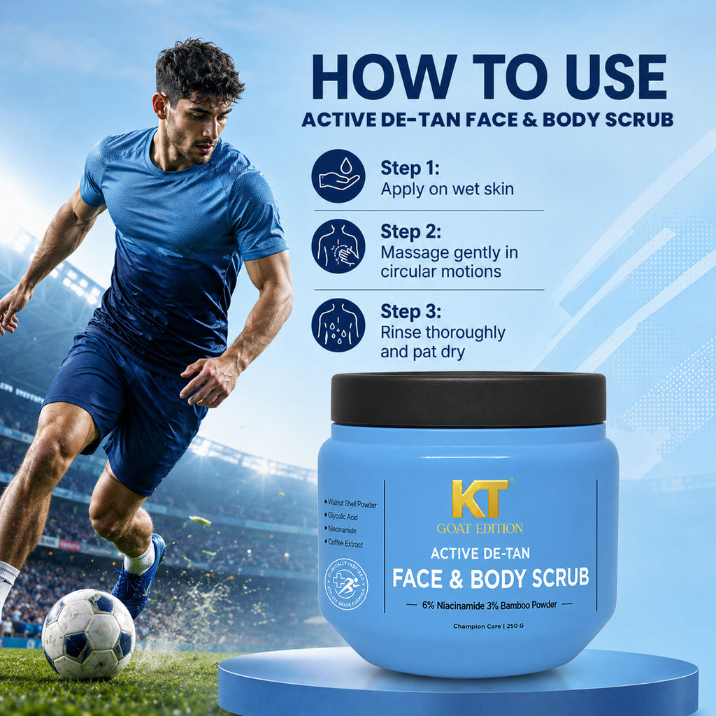 KT GOAT Edition Active De-Tan Face & Body Scrub – Removes Tan & Deep Cleans Dead Skin (250 GM)