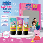 KT Kids x Peppa Pig Bath Time Gift Set | Shampoo, Body Wash & Hair Leave-In Serum