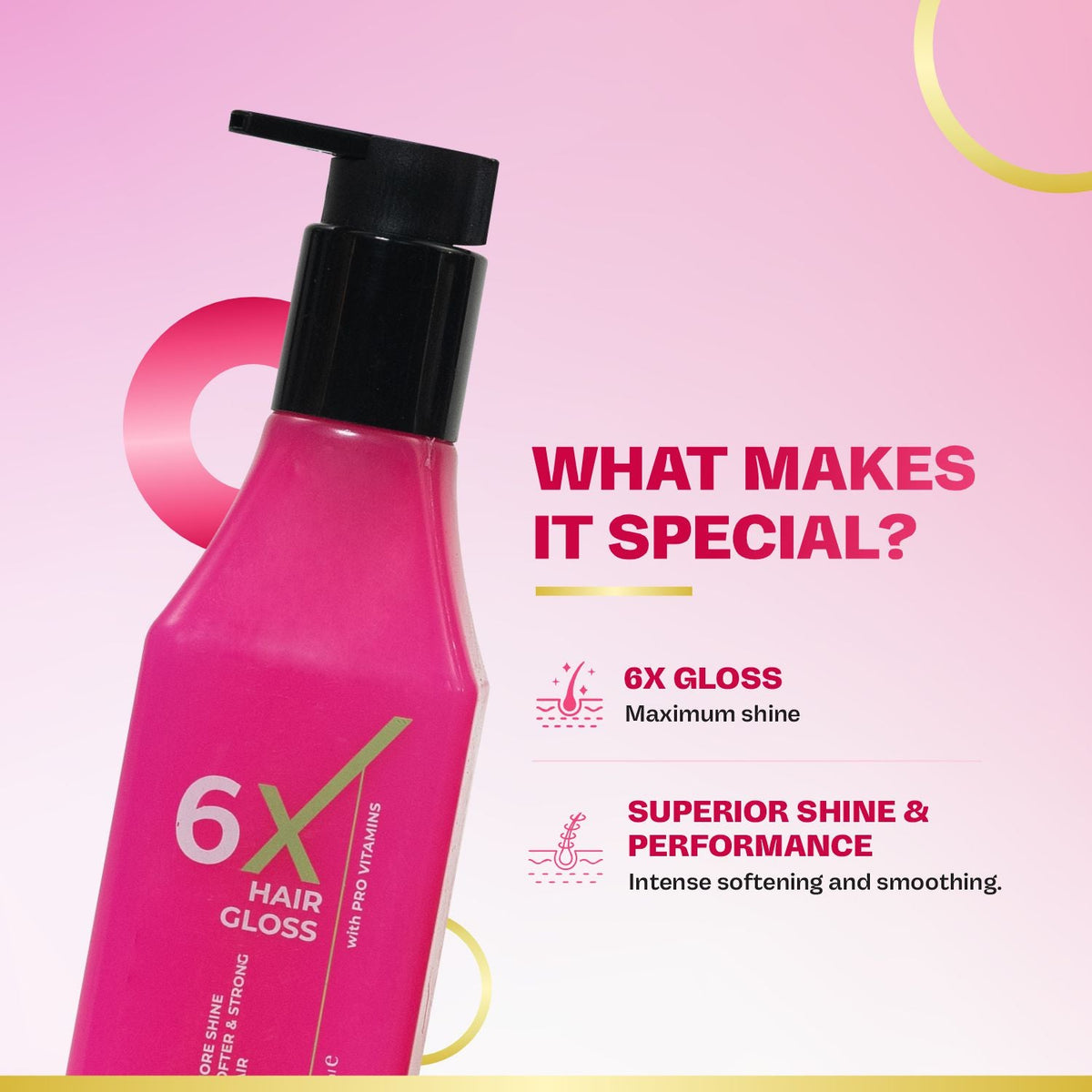 6X Hair Gloss Shampoo | 93% More Shine | Pro-Vitamin | Sulfate-Free