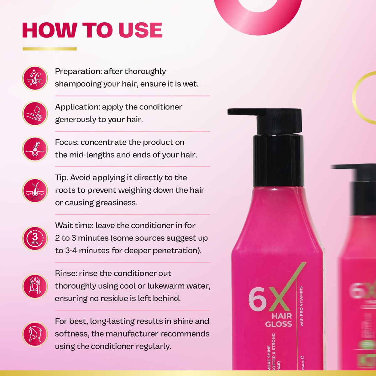 6X Hair Gloss Shampoo | 93% More Shine | Pro-Vitamin | Sulfate-Free