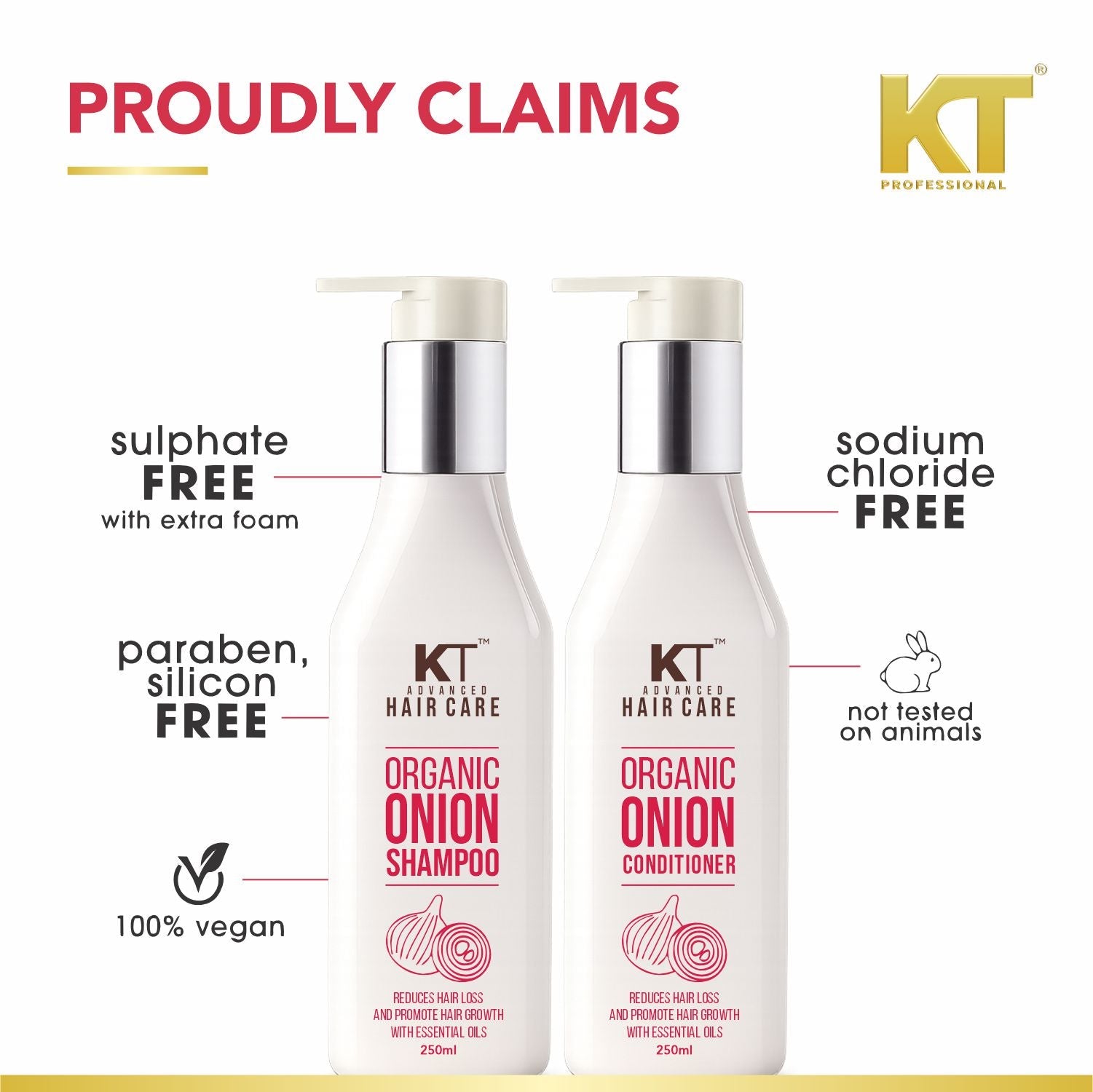 Organic Onion Shampoo & Conditioner | Hair Fall Control | 250ml