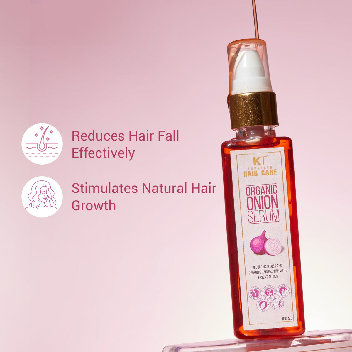 Organic Onion Hair Serum | Hair Fall Control  & Growth | Leave-In