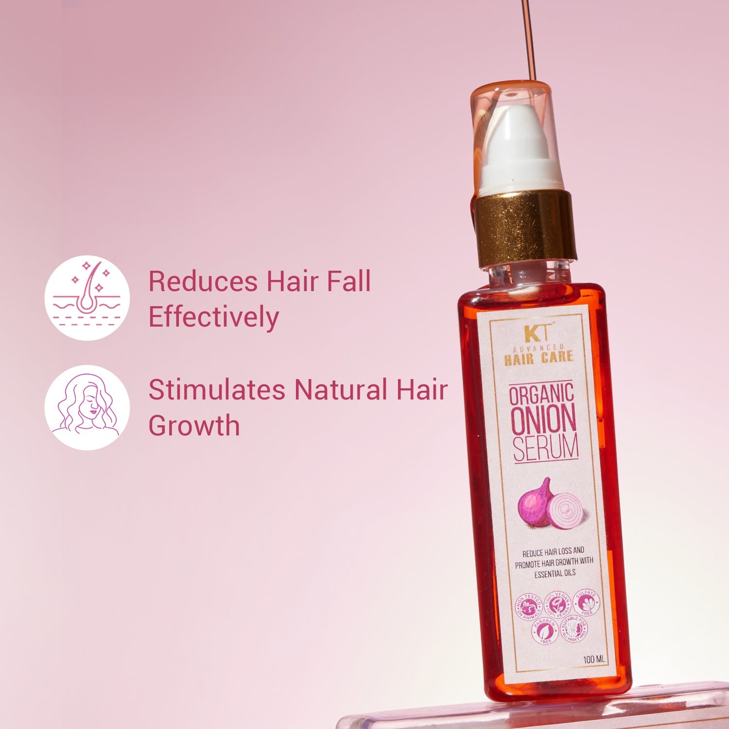 Organic Onion Hair Serum | Hair Fall Control  & Growth | Leave-In