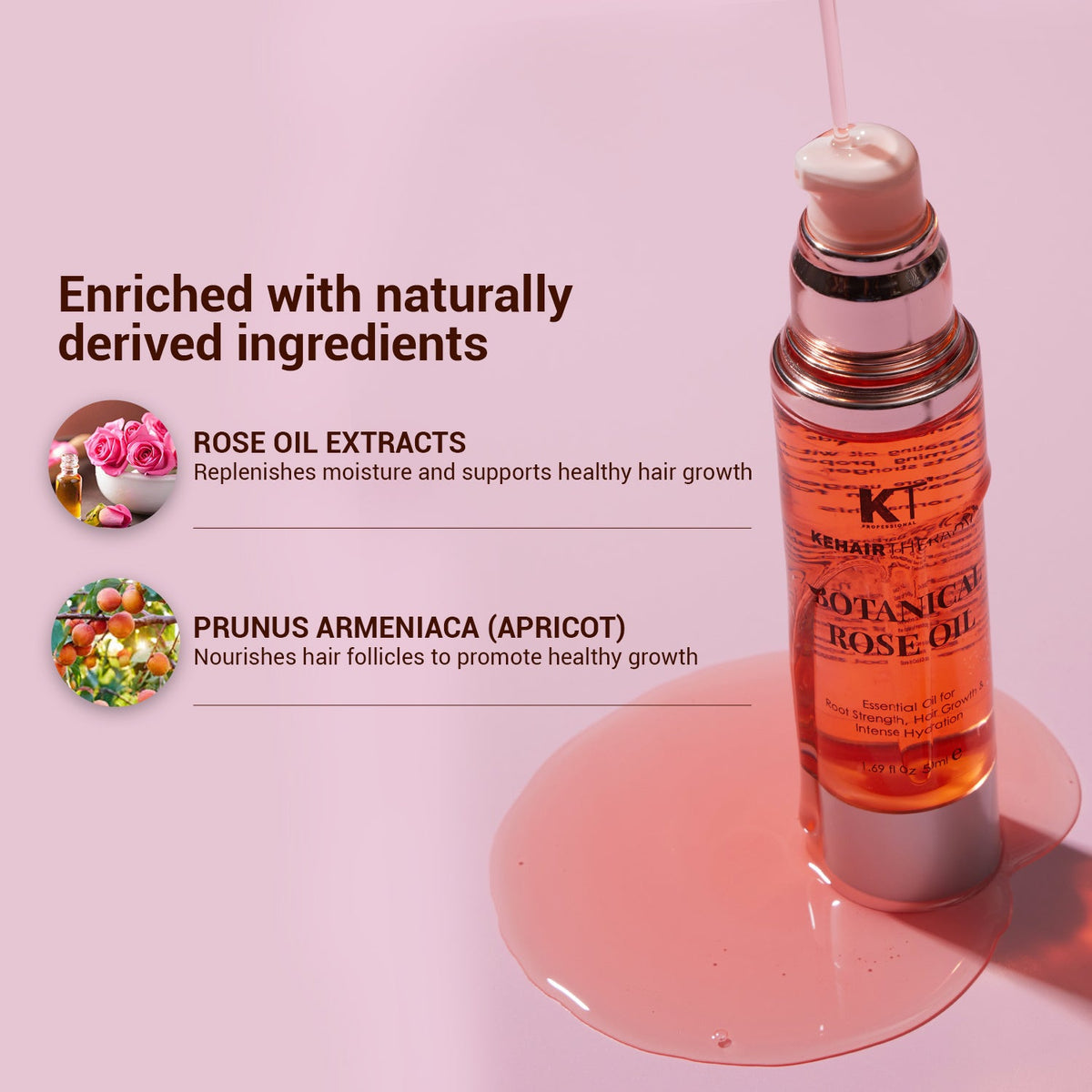 Rose Oil & Apricot Extract | Soft, Silky & Frizz-Free Hair