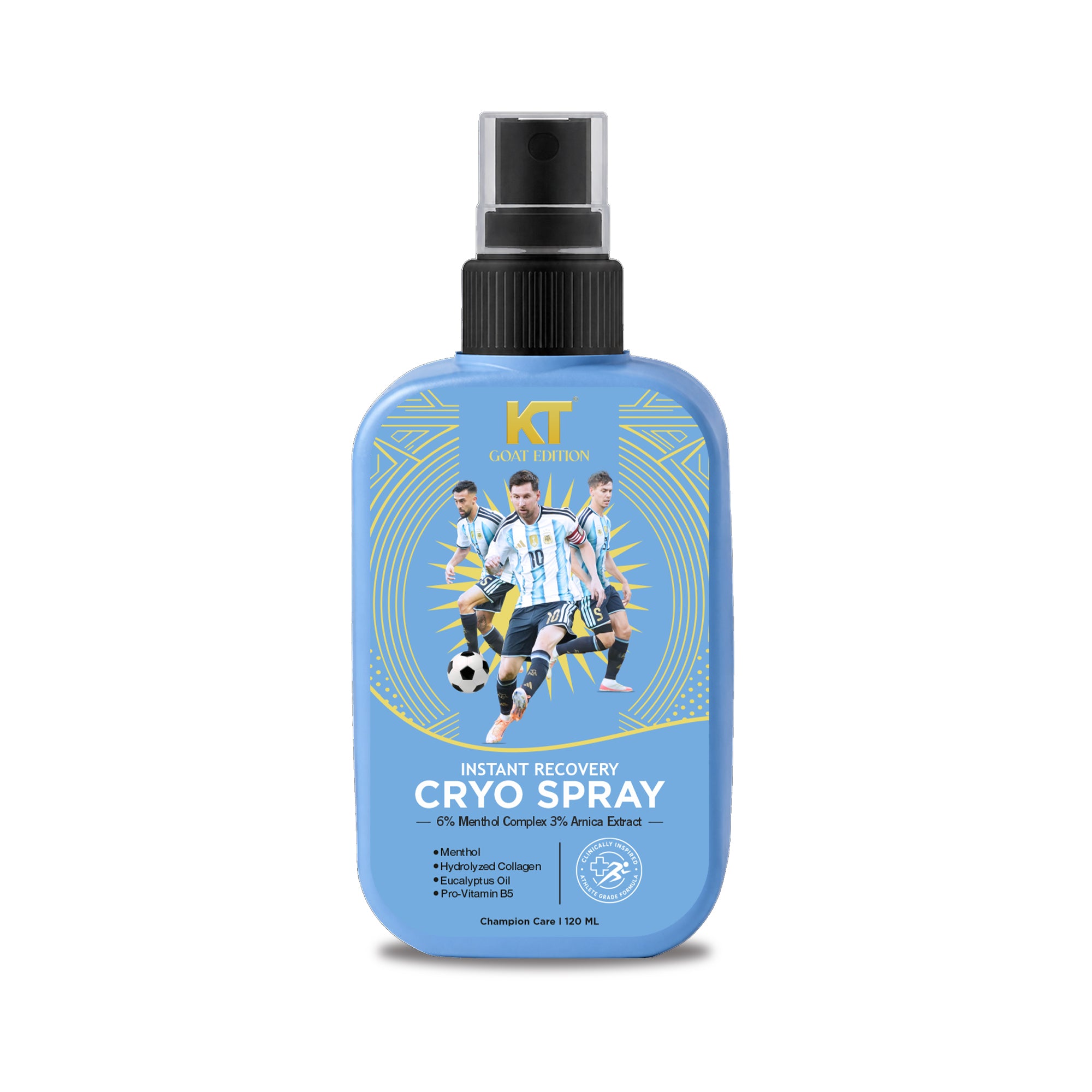 KT GOAT Edition Instant Recovery Cryo Spray – Instant Cooling Relief For Tired Muscles (120 ML)