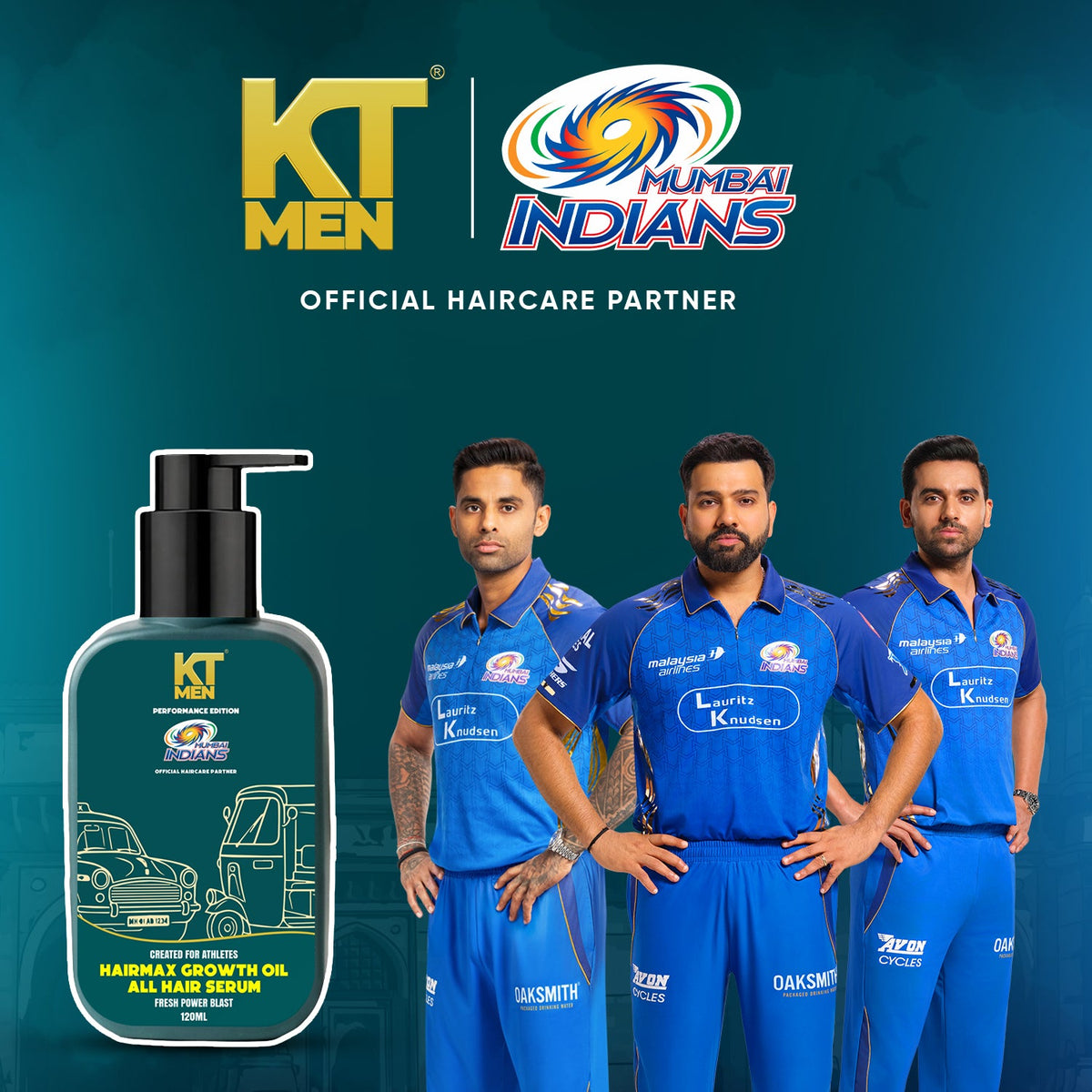 2in1 Hair Max Growth Oil - All Hair Serum (Hair + Beard)- 120 ml (Mumbai Indians)
