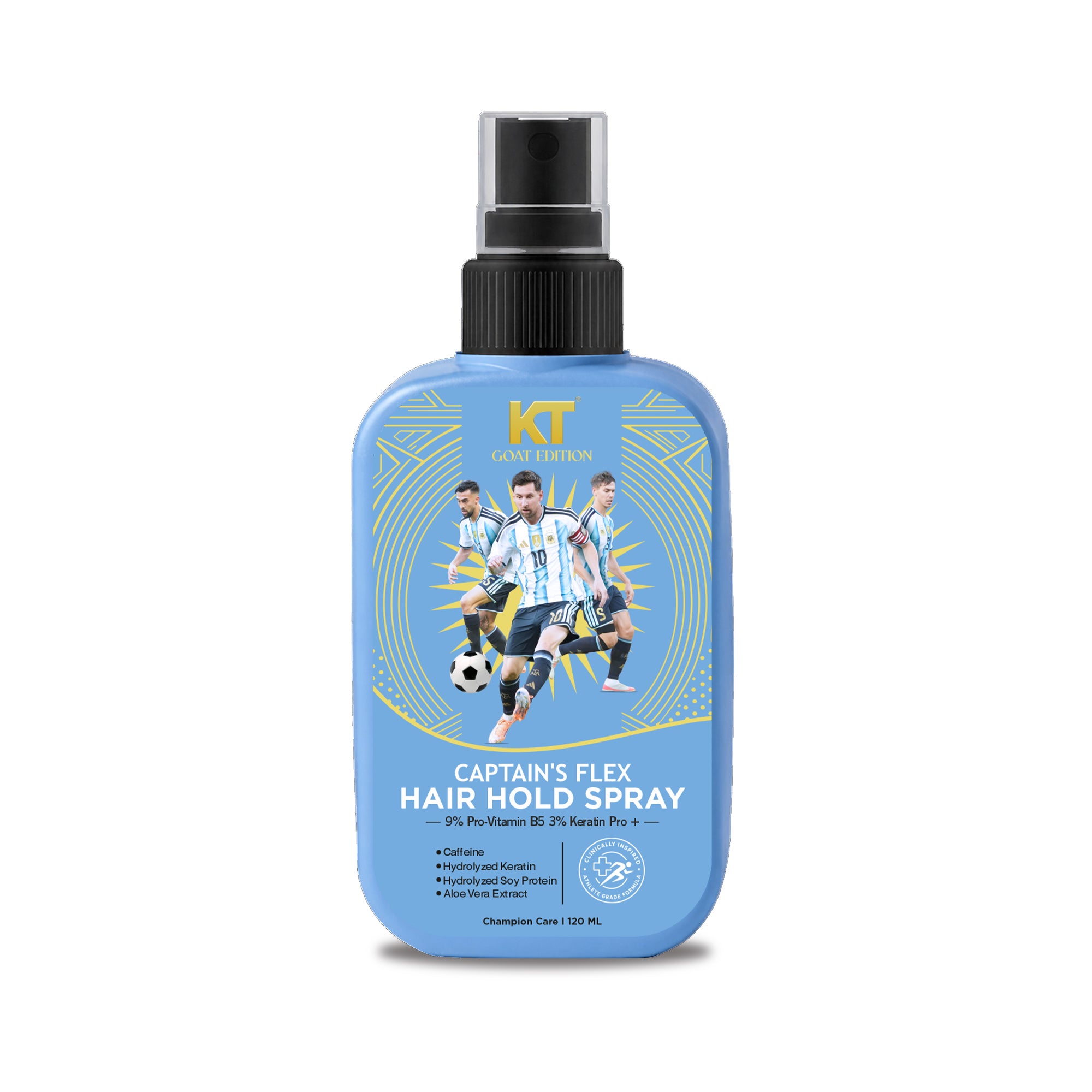 KT GOAT Edition Captain’s Flex Hair Hold Spray – Strong Flexible Hold Without Flakes (120 ML)