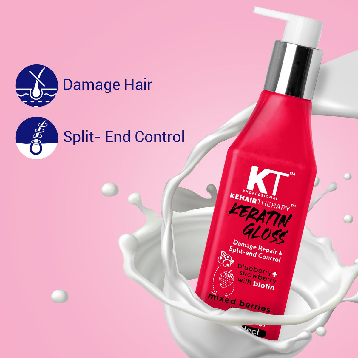 Keratin Gloss Shampoo | Damaged Hair & Split End Control