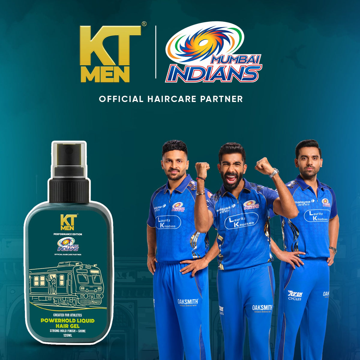 Power Hold Liquid Hair Gel - 120 ml (Mumbai Indians)